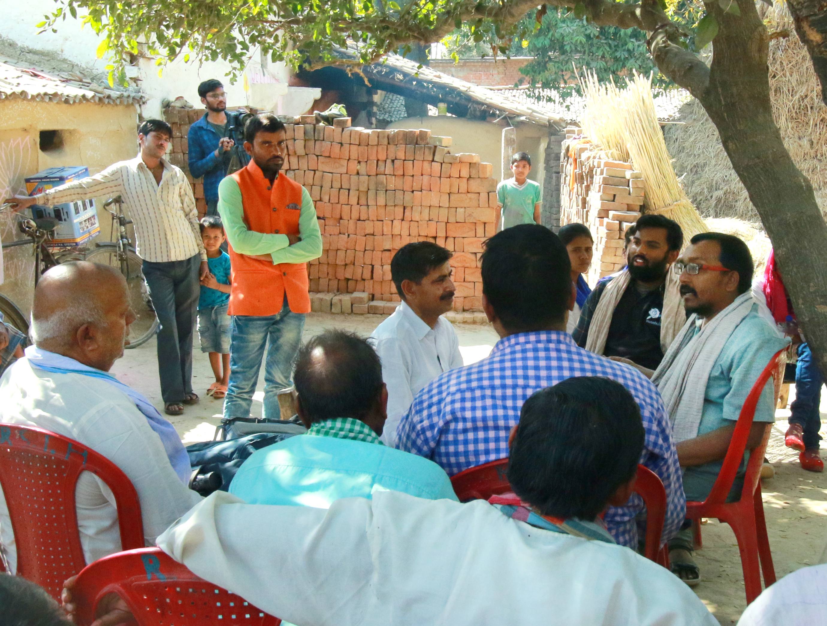 Discussion with farmers during shoot